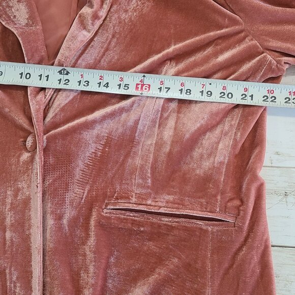 On Twelfth Velvet Blazer Jacket Womens XL Terracotta Rust Quiet Luxury Classic - Picture 6 of 8